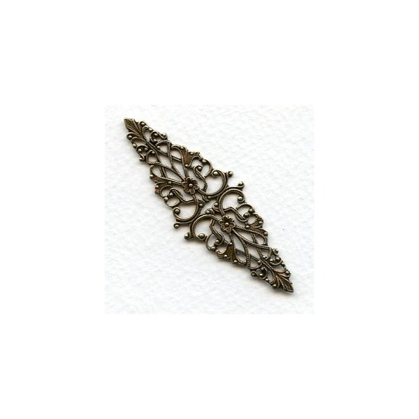 Elegant Filigree Stampings Oxidized Brass (3)