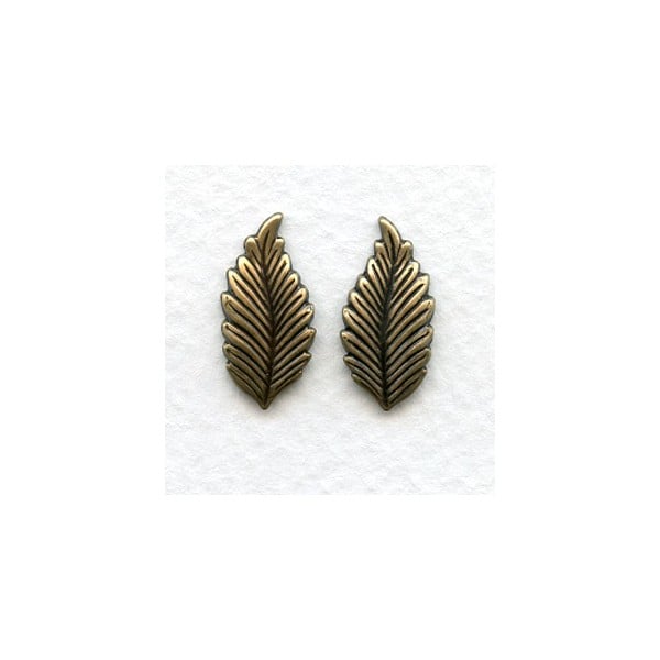 Favorite Leaves Great Size 19mm Oxidized Brass (6 Pairs)