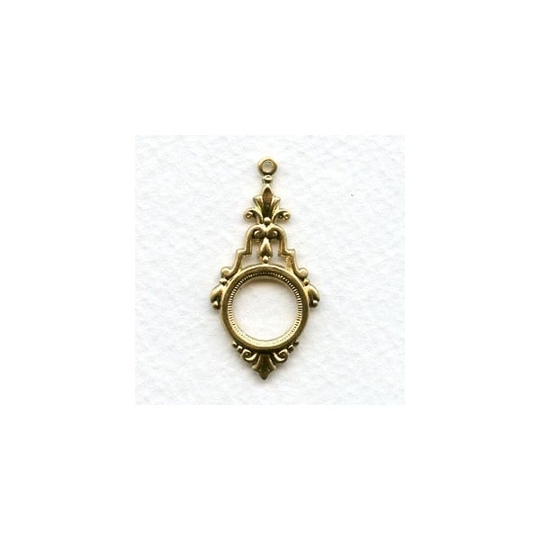 Elegant Art Deco Pendant Drops Raw Brass (6)