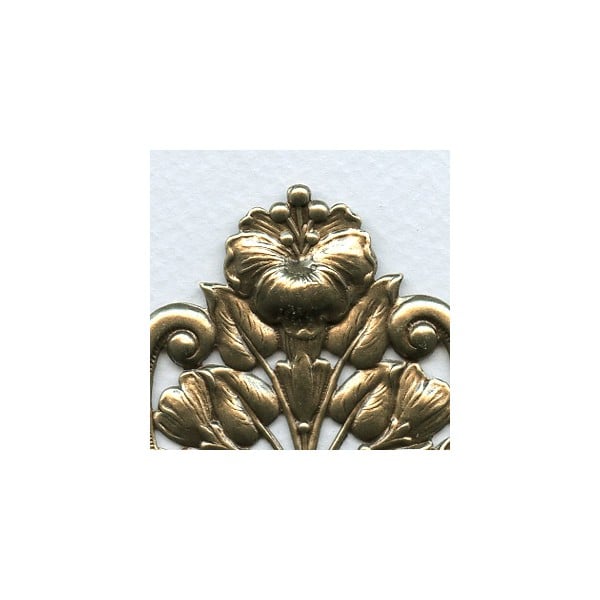 Floral Oval Stamping Oxidized Brass 95mm (1) - Image 2
