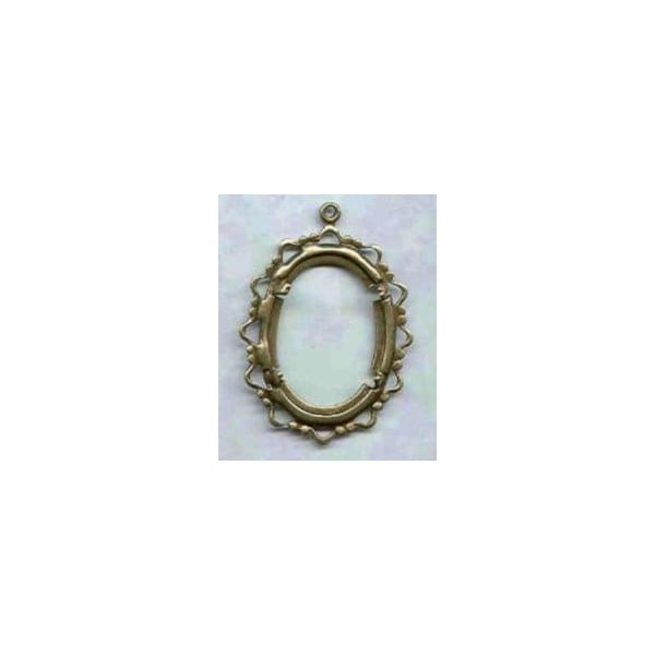 ^Openwork Fancy Edge Setting Oval 25x18mm Oxidized Brass