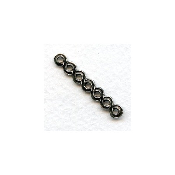 Endless Ribbon Connector Bail Oxidized Silver 32mm (12)
