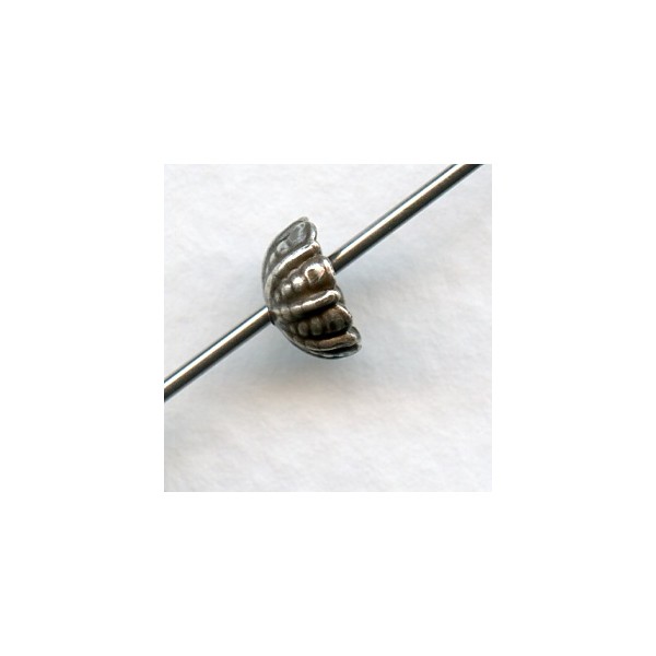 Fluted Bead Caps 7.5mm Oxidized Silver (12) - Image 2