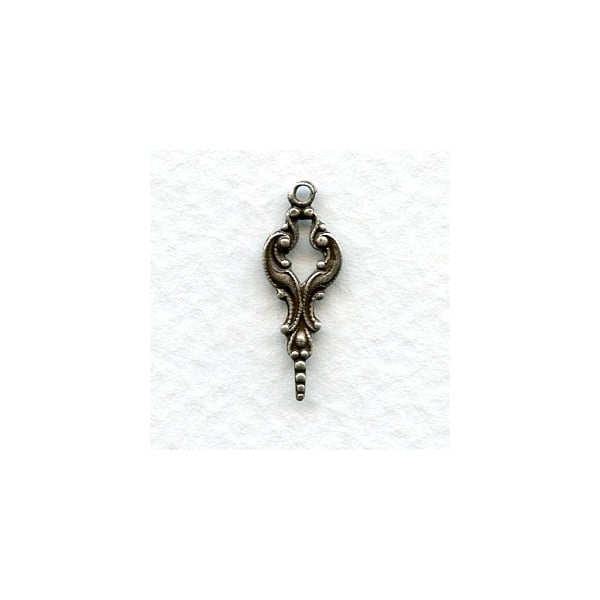 Tiny Elegant Pendant Drop Oxidized Silver 15mm (12)