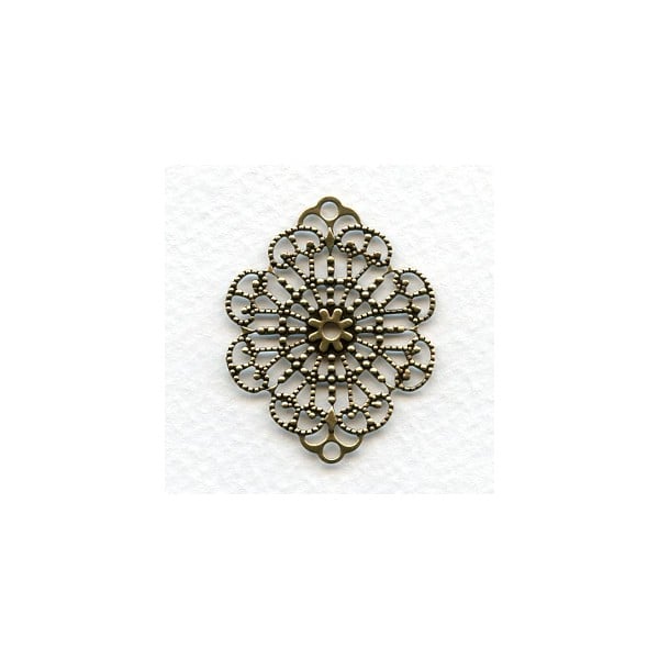 Filigree Connector Bases 37mm Oxidized Brass (6)