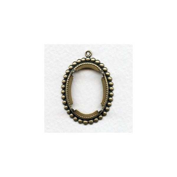 Open Backed Settings Prongs Oxidized Brass 25x18mm (6)