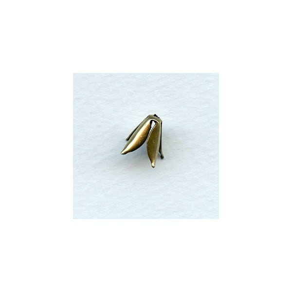 Smooth Tulip Style 10mm Bead Cap Oxidized Brass (12)