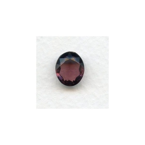Amethyst Glass Oval Unfoiled Jewelry Stones 12x10mm