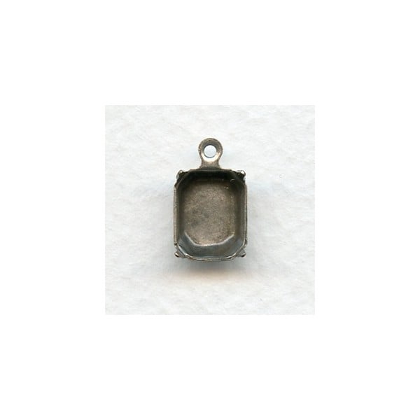 Octagon Shape Setting Pendants 10x8mm Oxidized Silver (12)