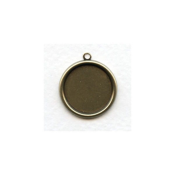 Simple Settings 18mm Oxidized Brass with Loop (6)