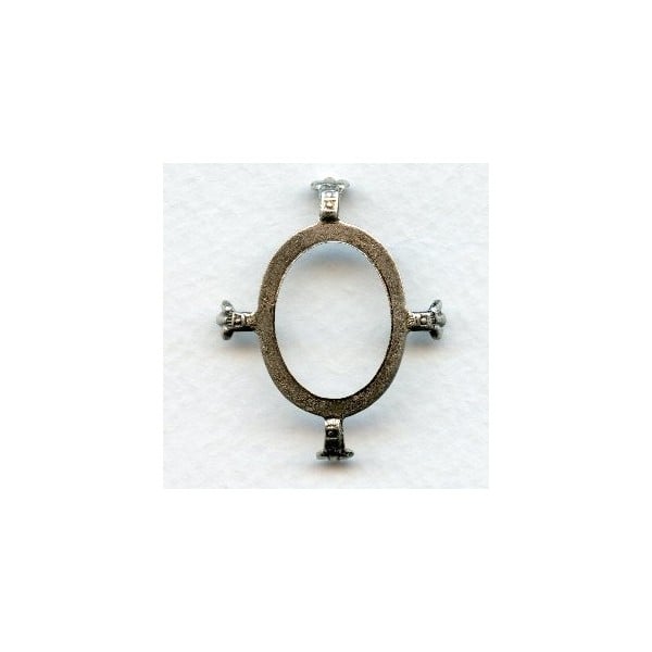 Open Back Turtle Settings 25x18mm Oxidized Silver (3)