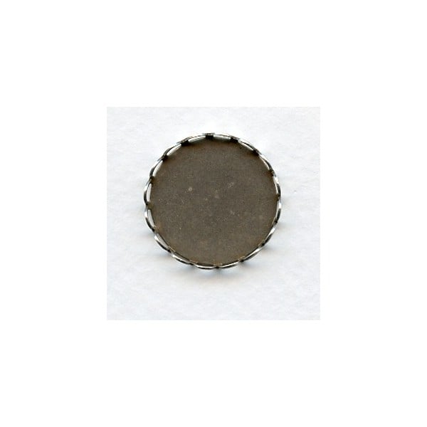 Lace Edge Settings Round 25mm Oxidized Silver (6)