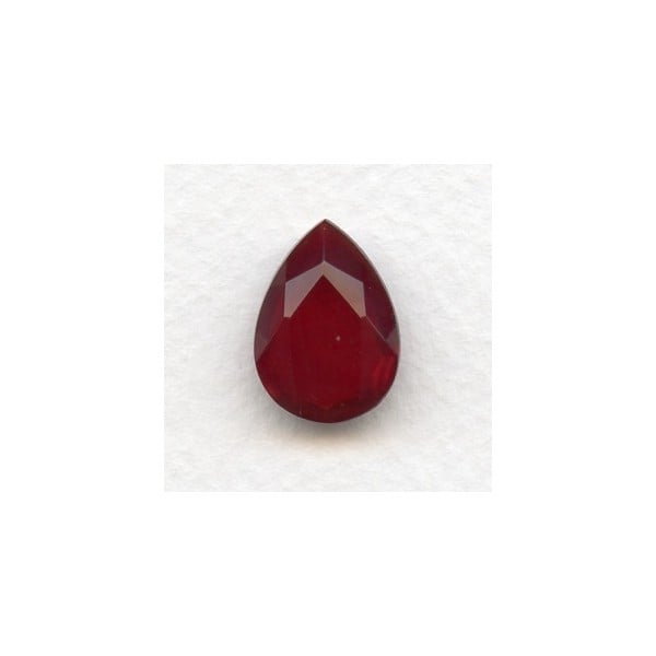 Ruby Pear Shape Glass Jewelry Stone 18x13mm
