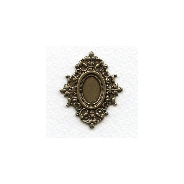 Rococo Style Setting Base Oxidized Brass (1)