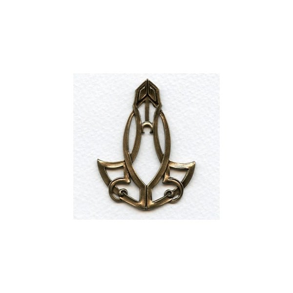 Art Nouveau Style Embellishment Oxidized Brass (1)