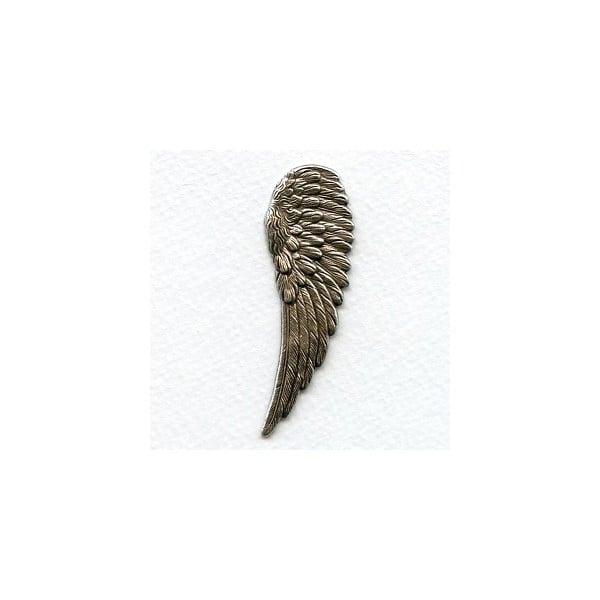 Detailed Large Right Wings Oxidized Silver 65mm (2)