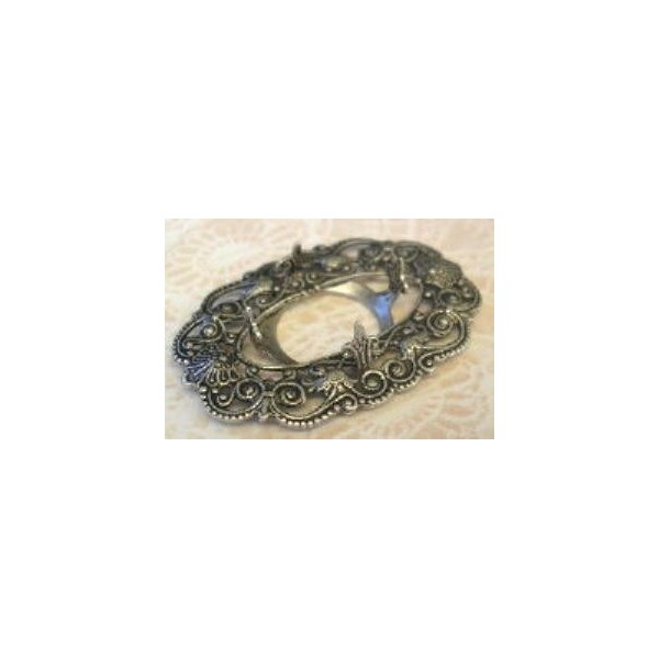 Open Back Turtle Style Settings 25mm Oxidized Silver (3) - Image 2