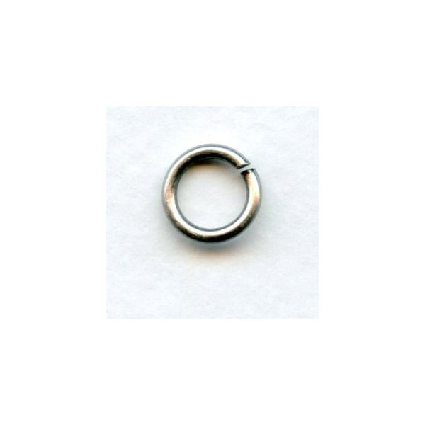 Jump Rings 6.5mm Round Dark Oxidized Silver (24)