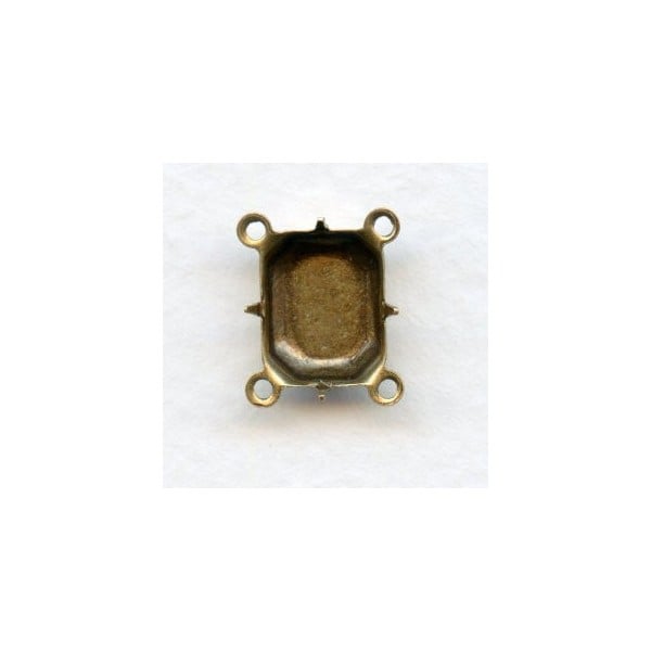 Octagon Settings with Four Loops 10x8mm Oxidized Brass (12)