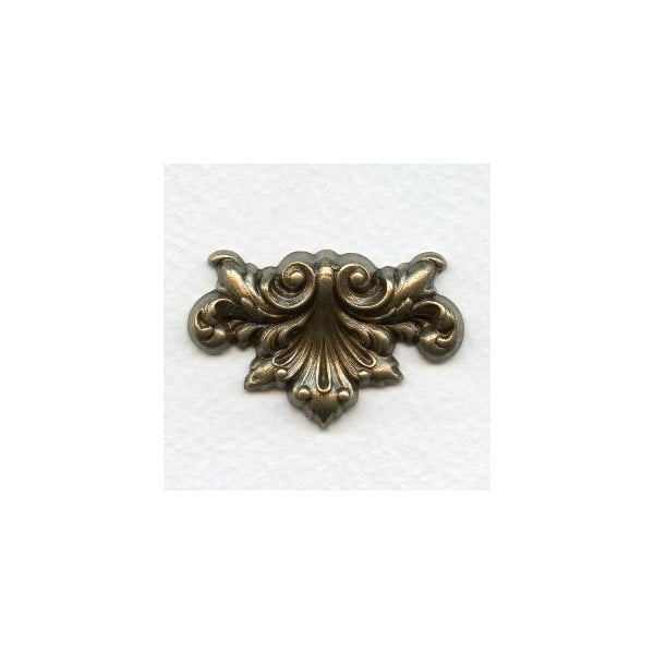Ornate Oxidized Brass Stamping 39mm (1)