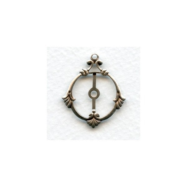 Floating Stone Setting Framework Oxidized Silver (6)
