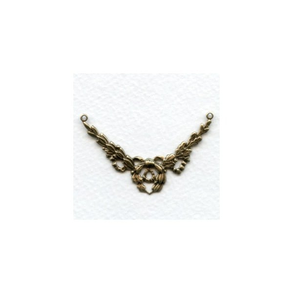 Ribbon Swag Connector 3 Loops Oxidized Brass (6)