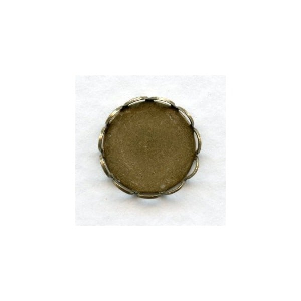 Lace Edge Settings for 11mm Rounds Oxidized Brass (12)