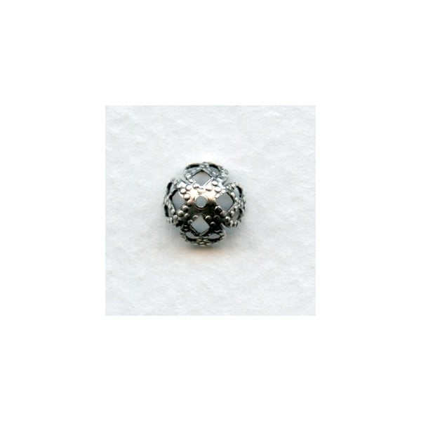 Filigree Bead Caps Oxidized Silver 7mm (12)