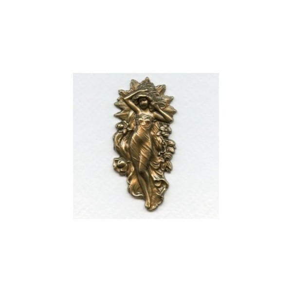 Flowing Goddess Repousse 63mm Oxidized Brass (1)
