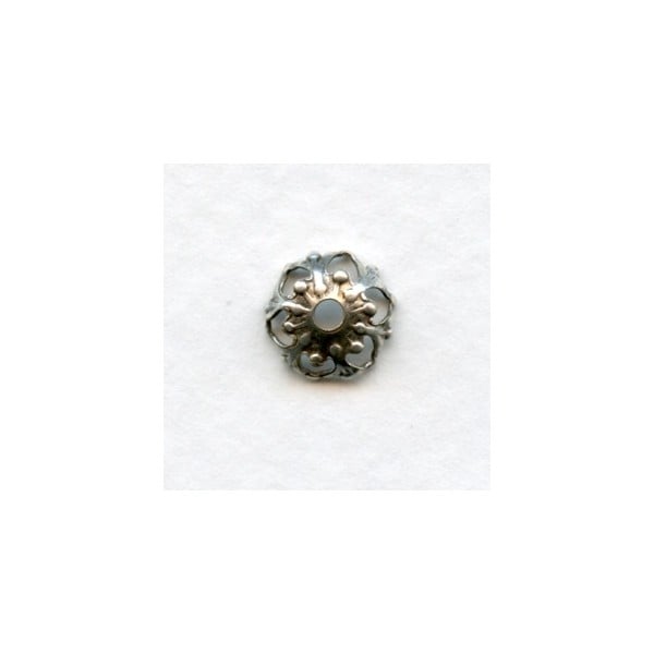 Favorite Filigree Bead Caps Oxidized Silver 9mm (24)