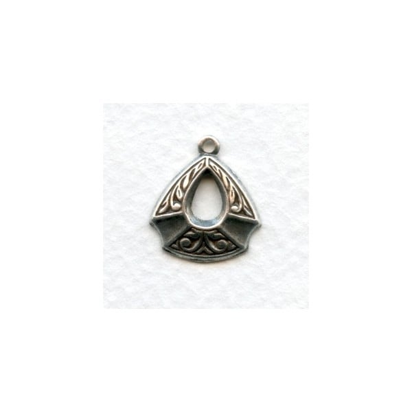 Dramatic Triangle Shape Hoops Oxidized Silver 17mm (4)
