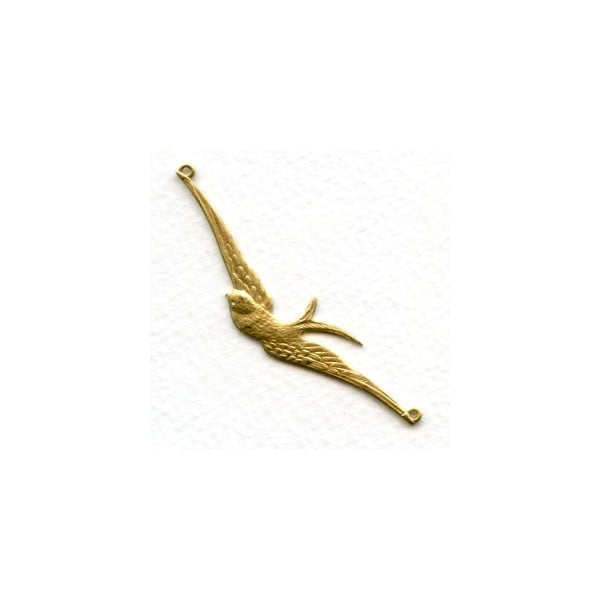 Large Bird in Flight Connectors Raw Brass 62mm (3)