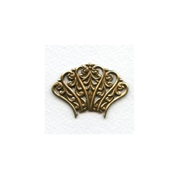 ^Ornate Openwork Stampings Oxidized Brass 41mm (2)