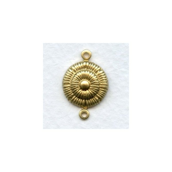 Button Detail Connectors Raw Brass 20mm (12)