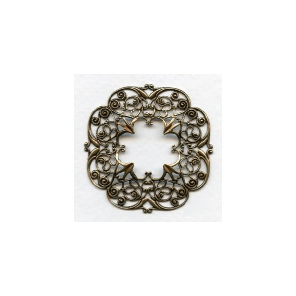 Openwork Detailed Filigree Frame Oxidized Brass (1)