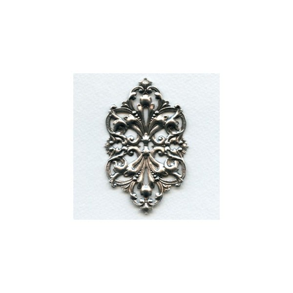 Large Oval Openwork Stamping Oxidized Silver (1)