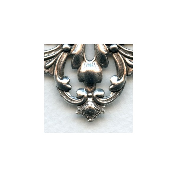 Large Oval Openwork Stamping Oxidized Silver (1) - Image 2
