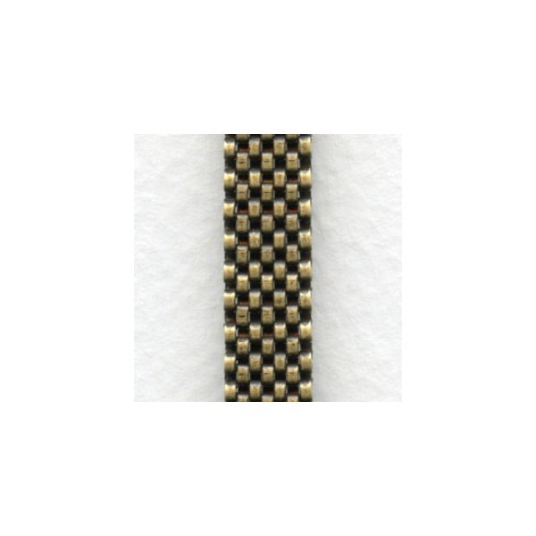 Mesh Chain Oxidized Brass 8mm Wide 1 Foot