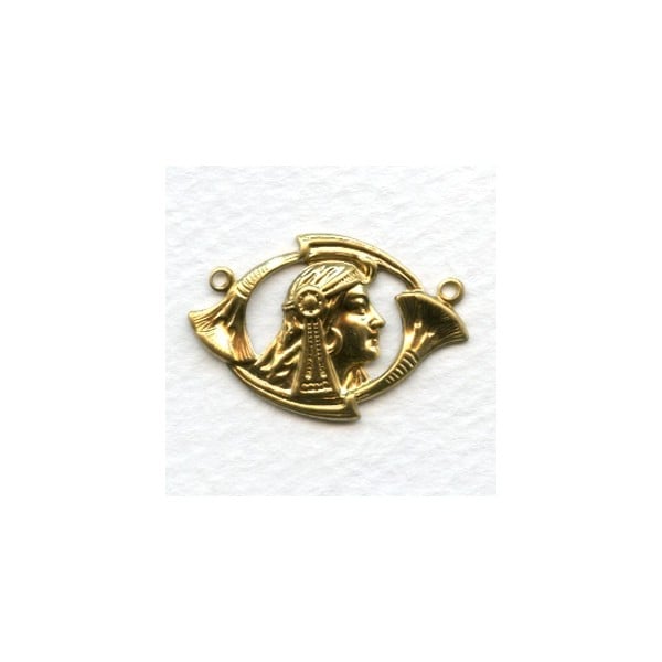 Egyptian Revival Style Connector Raw Brass (6)