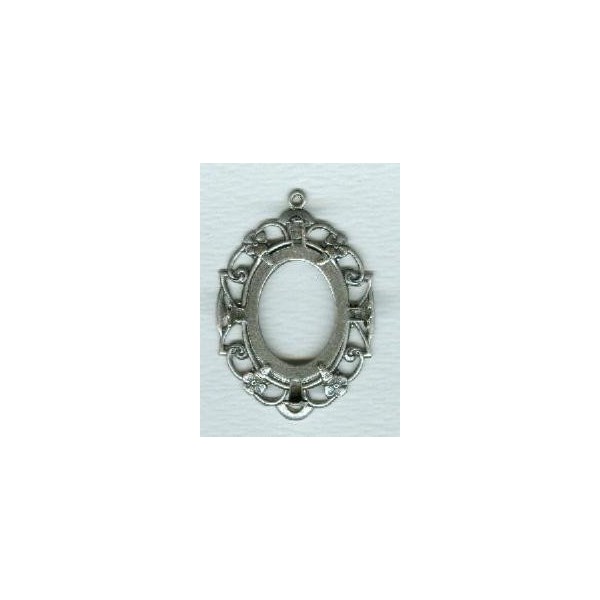 Open Back Turtle Prong Settings 25x18mm Oxidized Brass (3) - Image 2