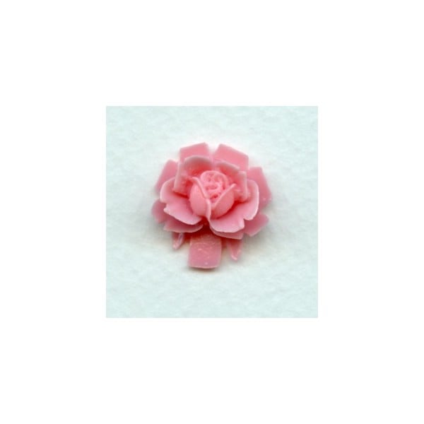 ^Pink Rose 18mm Resin Cameos (2)