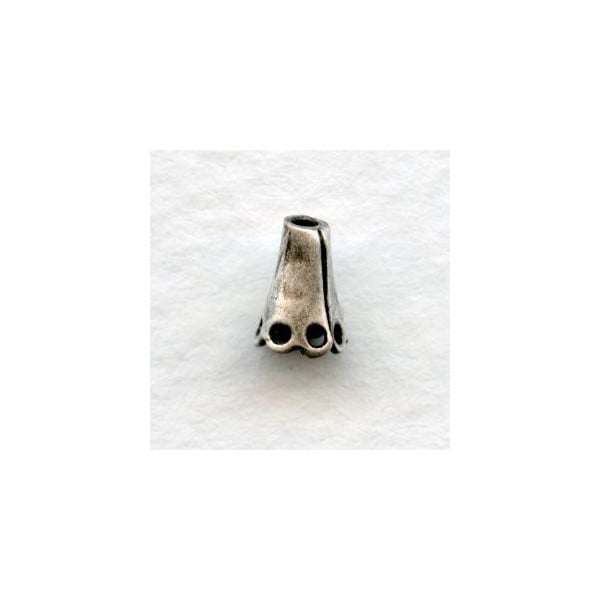 Cone Shaped Plain Bead Caps 5mm Antique Silver (24)