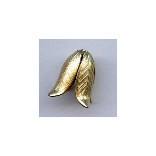 Large Leaves or Petals 18mm Bead Caps Raw Brass (2)