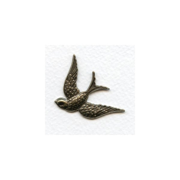 Bird in Flight Stamping Oxidized Brass (1)