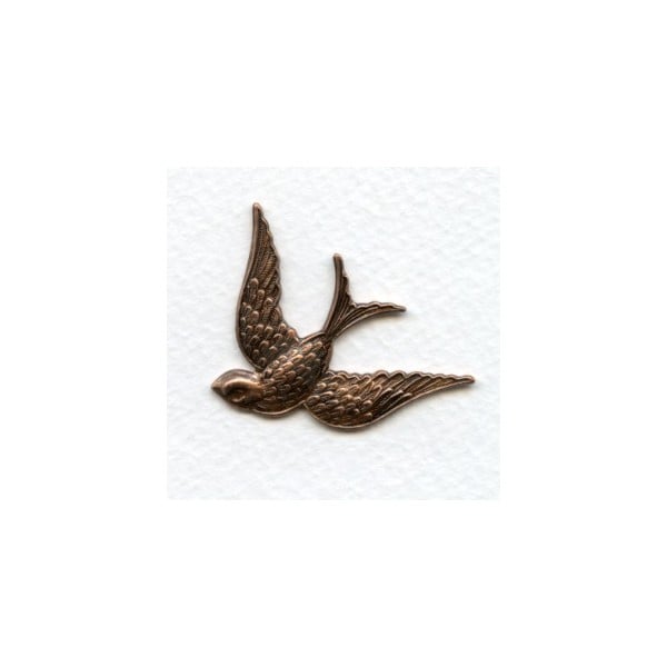 Bird in Flight Stamping Oxidized Copper (1)