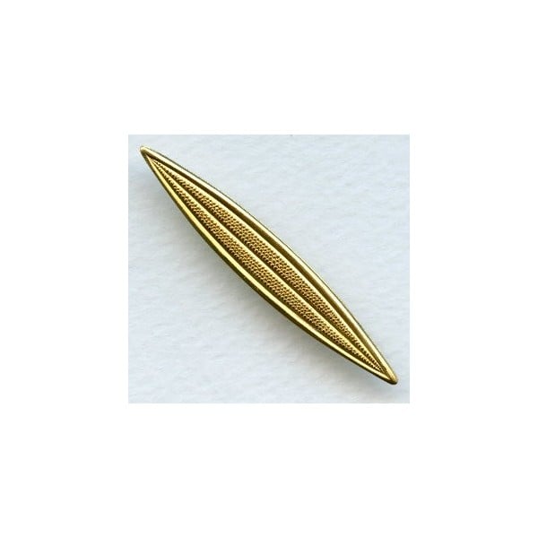 Textured Long Oval Bar Stamping Raw Brass 49mm (12)