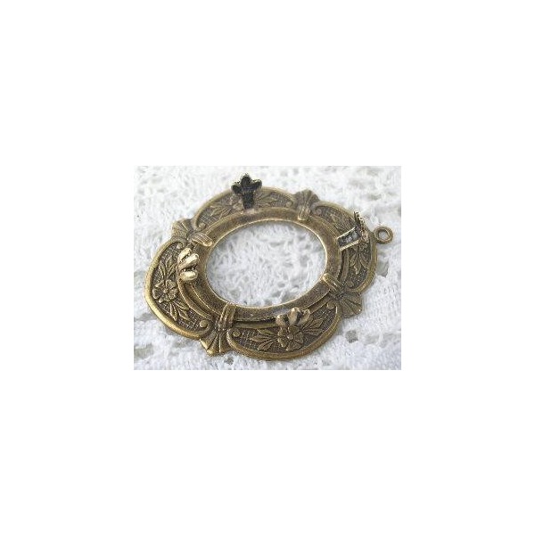 Open Back Turtle Prong Settings 25x18mm Oxidized Brass (3) - Image 4