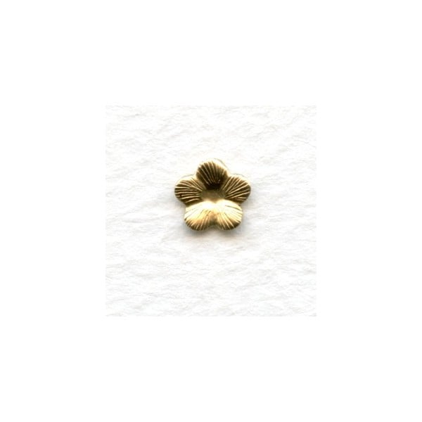 Tiny Flowers 7mm Raw Brass with Textured Petals (24)