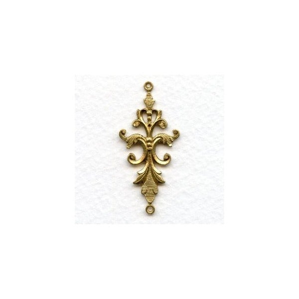 Fancy Victorian Style 40mm Connectors Raw Brass (4)