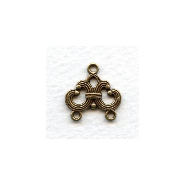 Two Strand Connectors 17mm Oxidized Brass (6)
